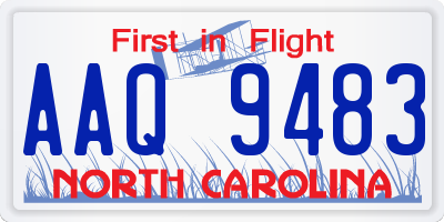 NC license plate AAQ9483