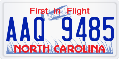 NC license plate AAQ9485