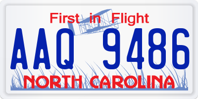 NC license plate AAQ9486
