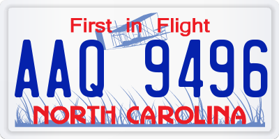 NC license plate AAQ9496