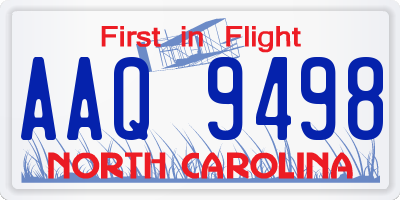 NC license plate AAQ9498