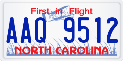NC license plate AAQ9512