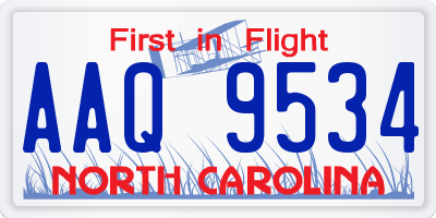 NC license plate AAQ9534