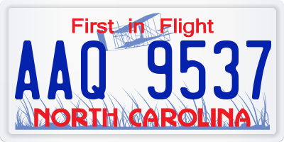 NC license plate AAQ9537
