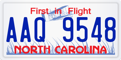 NC license plate AAQ9548