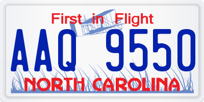 NC license plate AAQ9550