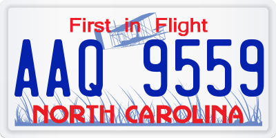 NC license plate AAQ9559