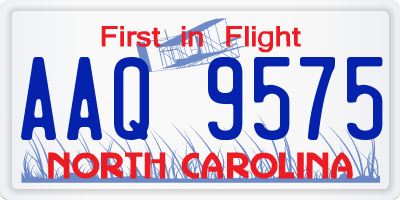 NC license plate AAQ9575