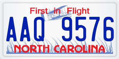 NC license plate AAQ9576