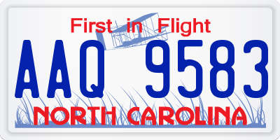 NC license plate AAQ9583