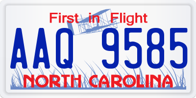 NC license plate AAQ9585