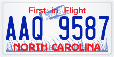 NC license plate AAQ9587