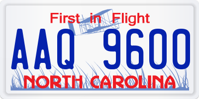 NC license plate AAQ9600