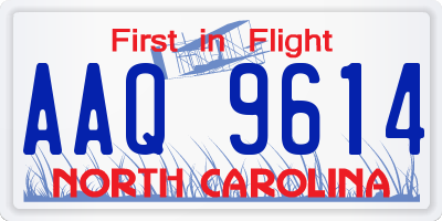 NC license plate AAQ9614