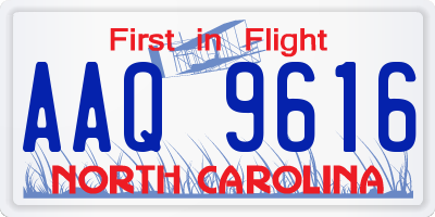NC license plate AAQ9616