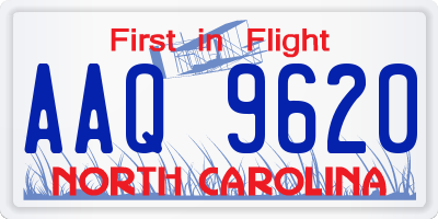 NC license plate AAQ9620