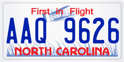 NC license plate AAQ9626