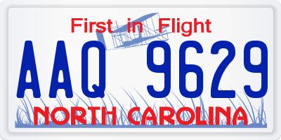 NC license plate AAQ9629