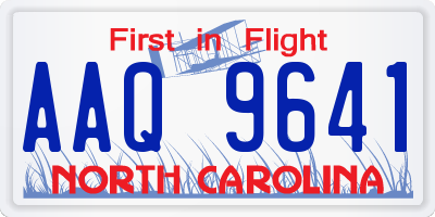 NC license plate AAQ9641