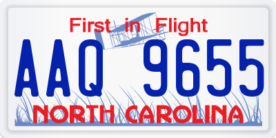 NC license plate AAQ9655