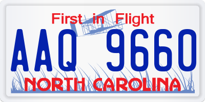 NC license plate AAQ9660