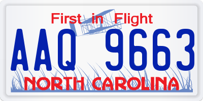 NC license plate AAQ9663