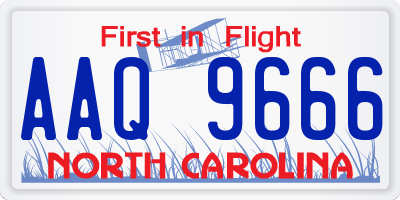 NC license plate AAQ9666