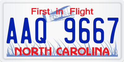 NC license plate AAQ9667