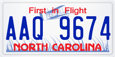 NC license plate AAQ9674