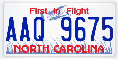 NC license plate AAQ9675