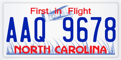 NC license plate AAQ9678