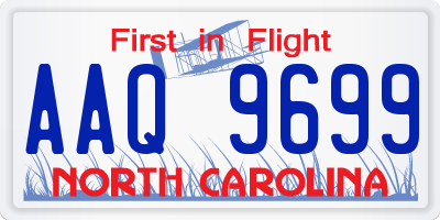 NC license plate AAQ9699