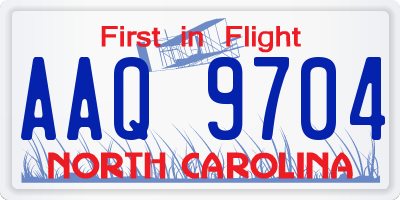 NC license plate AAQ9704