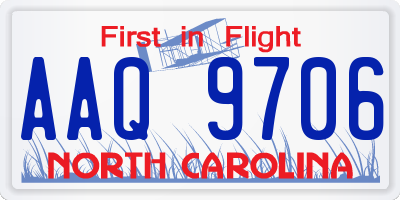 NC license plate AAQ9706