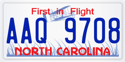 NC license plate AAQ9708