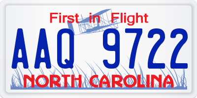 NC license plate AAQ9722