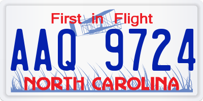 NC license plate AAQ9724