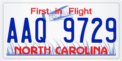 NC license plate AAQ9729