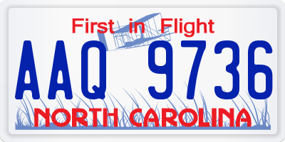 NC license plate AAQ9736