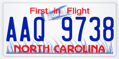 NC license plate AAQ9738