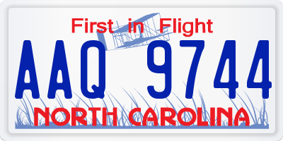 NC license plate AAQ9744