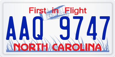 NC license plate AAQ9747
