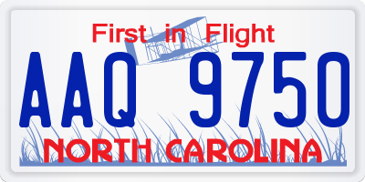 NC license plate AAQ9750