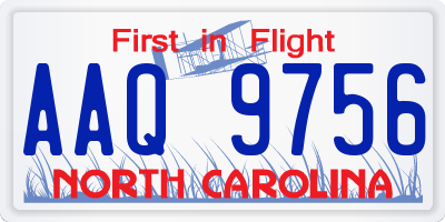 NC license plate AAQ9756