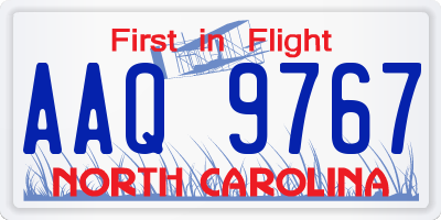 NC license plate AAQ9767