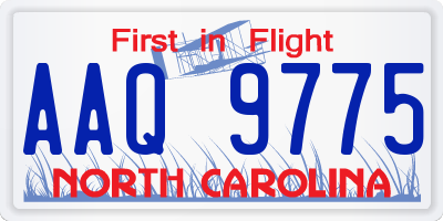 NC license plate AAQ9775