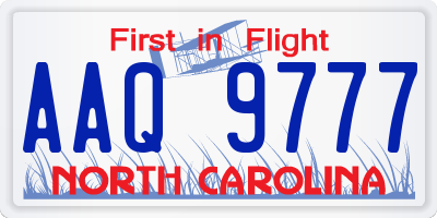 NC license plate AAQ9777