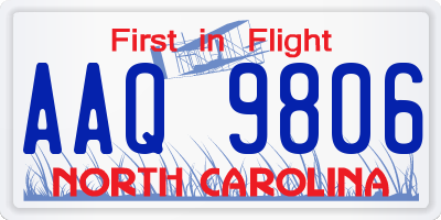NC license plate AAQ9806