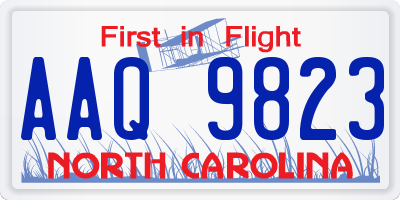 NC license plate AAQ9823