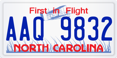 NC license plate AAQ9832